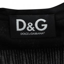 Pre Owned D&G Black Cutout Lace Embellished Tie Detail Jacket S