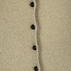 Pre Owned D&G Metallic Gold Ribbed Cardigan S