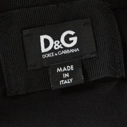 Pre Owned D&G Green and Black Polka Dot Ruched Silk Sleeveless Top M