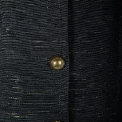 D&G Black Lurex Detail Long Coat M