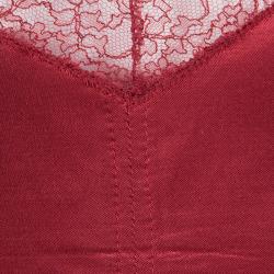 Pre Owned D&G Red Lace Neckline Detail V-Neck Sleeveless Dress L