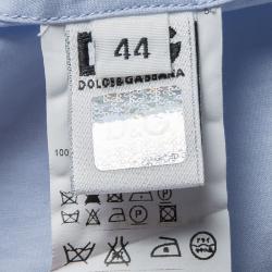 Pre Owned D&G Blue Floral Print Faux Layer Long Sleeve Shirt M