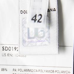 Pre Owned D&G Black Floral Lace Neck Detail Short Sleeve Dress M