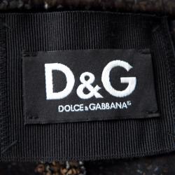 D&G Brown and Black Textured Button Front Collared Jacket L