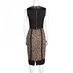 Pre Owned D&G Brown and Black Textured Sleeveless Dress M
