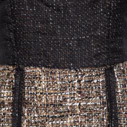 Pre Owned D&G Brown and Black Textured Sleeveless Dress M