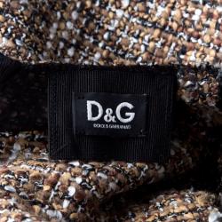 Pre Owned D&G Brown and Black Textured Sleeveless Dress M