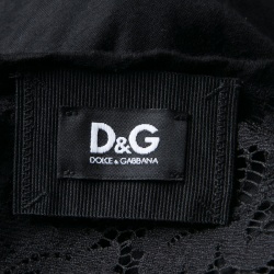 Pre Owned D&G Black Shoulder Lace Detail Sleeveless Top S