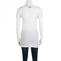 Pre Owned D&G White Cotton Star Print Short Sleeve T-Shirt L