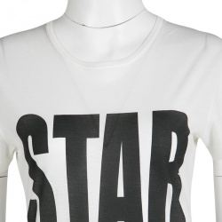 Pre Owned D&G White Cotton Star Print Short Sleeve T-Shirt L