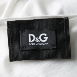 Pre Owned D&G White Cotton Star Print Short Sleeve T-Shirt L