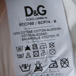 Pre Owned D&G White Cotton Star Print Short Sleeve T-Shirt L