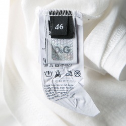 Pre Owned D&G White Cotton Star Print Short Sleeve T-Shirt L