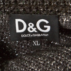 D&G Grey Sequined Lurex Knit Long Coat XL