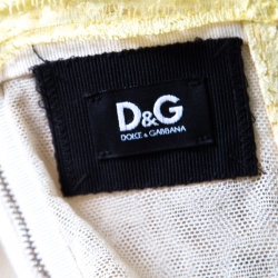 D&G Yellow Floral Lace Ruched Sleeveless Dress M