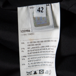 Pre Owned D&G Brown Short Sleeve V-Neck Dress M