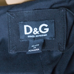 Pre Owned D&G Brown Short Sleeve V-Neck Dress M