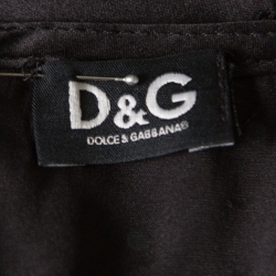 Pre Owned D&G Black Crystal Embellished Tulle Belted Bustier Dress M