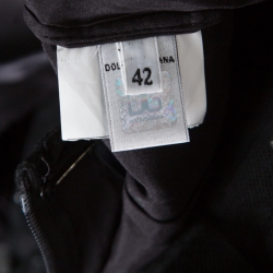 Pre Owned D&G Black Crystal Embellished Tulle Belted Bustier Dress M