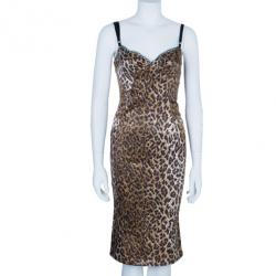 D and G Leopard Print Bustier Dress M