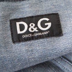 Pre Owned D & G Indigo Medium Wash Faded Effect Denim Jacket L