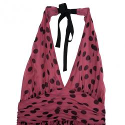 D&amp;G Ruched Polka Dot Dress M
