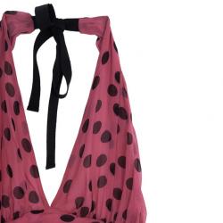 D&amp;G Ruched Polka Dot Dress M