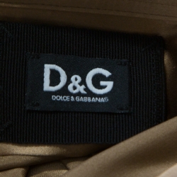 Pre Owned D&G Beige Silk Satin Long Sleeve Button Front Shirt M