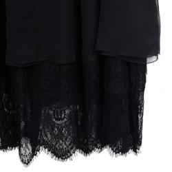 Pre Owned D&amp;G Black Lace &amp; Silk Dress L