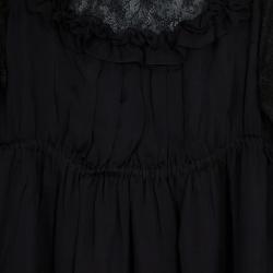 Pre Owned D&amp;G Black Lace &amp; Silk Dress L