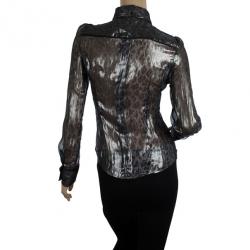 Pre Owned D and G Leopard Print Chiffon Top S