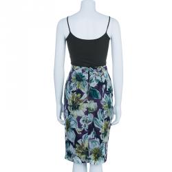 Pre Owned D and G Purple Floral Pencil Skirt M