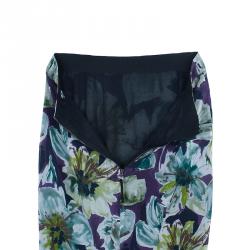Pre Owned D and G Purple Floral Pencil Skirt M