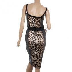 Pre Owned D and G Vintage Leopard Bustier Dress L