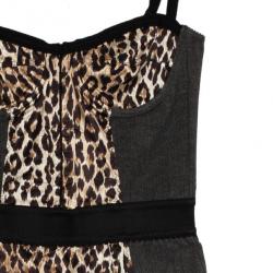 Pre Owned D and G Vintage Leopard Bustier Dress L