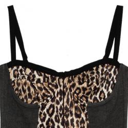 Pre Owned D and G Vintage Leopard Bustier Dress L