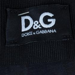 Pre Owned D and G Black Floral Sheath Dress S