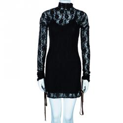 مملوكة مسبقًا D&G Black Lace High Neck Dress S