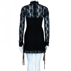 مملوكة مسبقًا D&G Black Lace High Neck Dress S