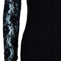 مملوكة مسبقًا D&G Black Lace High Neck Dress S