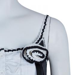 Pre Owned D&G Black and White Sleeveless Top M