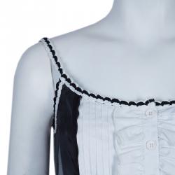 Pre Owned D&G Black and White Sleeveless Top M