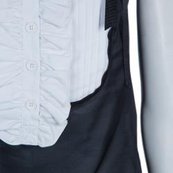 Pre Owned D&G Black and White Sleeveless Top M