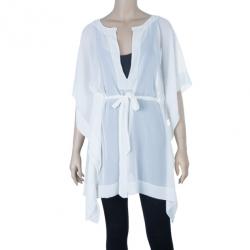 D and G White Short Kaftan Top M