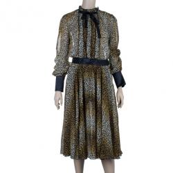 Pre Owned D and G Animal Print Silk Dress M