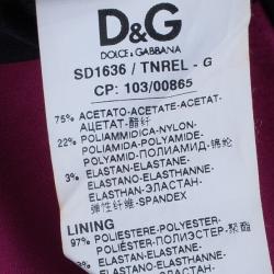 Pre Owned D and G Fuschia Sleeveless Satin Cocktail Dress M