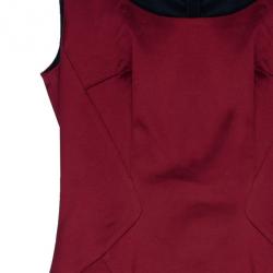 Pre Owned D and G Red Satin Sleeveless Cocktail Dress M