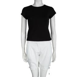 Pre Owned D&G White Cotton Drawstring Detail Shorts S