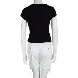 Pre Owned D&G White Cotton Drawstring Detail Shorts S
