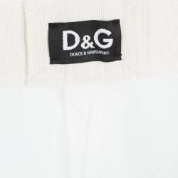 Pre Owned D&G White Cotton Drawstring Detail Shorts S